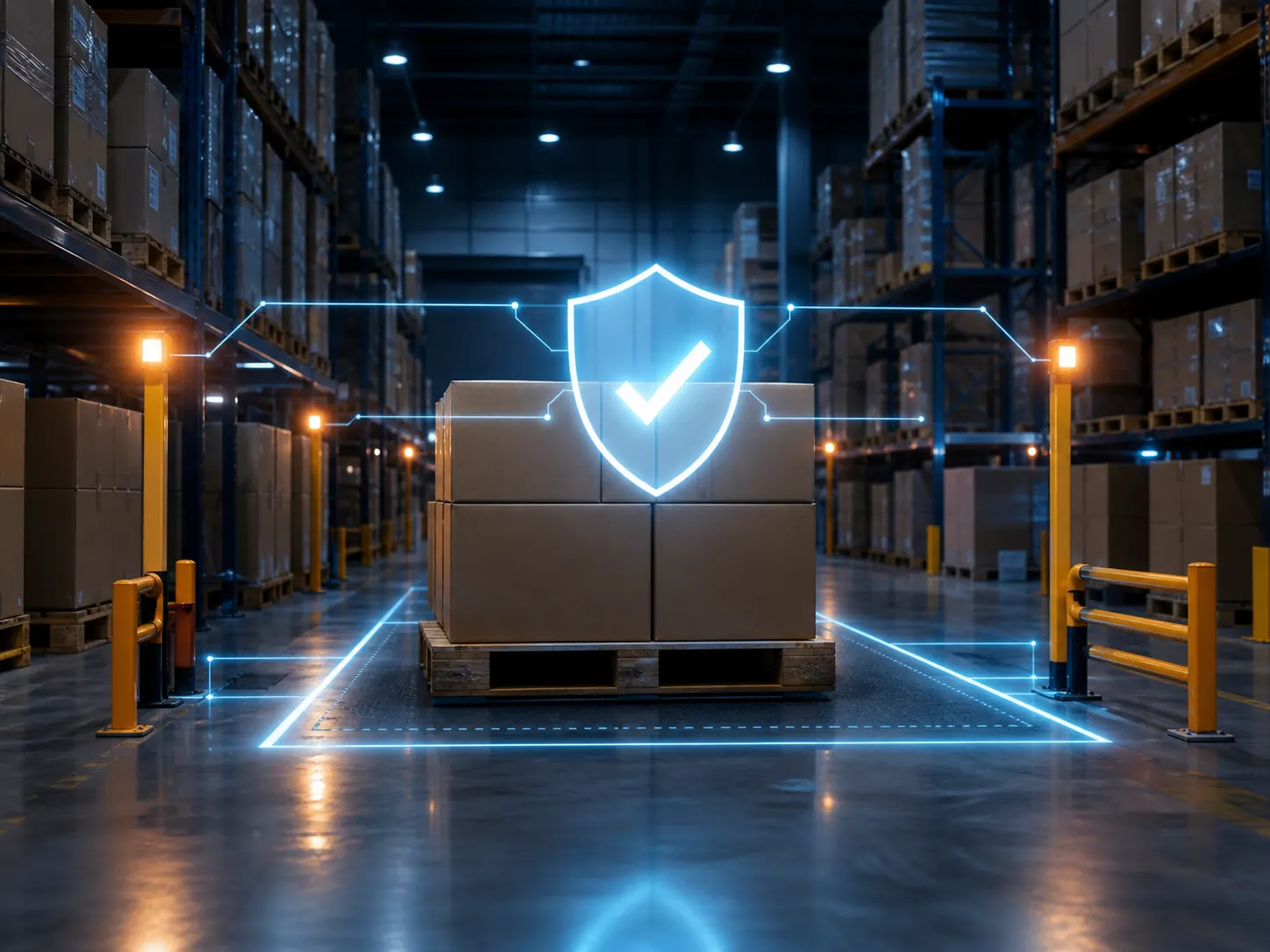 Protected distribution shipment in a controlled warehouse lane